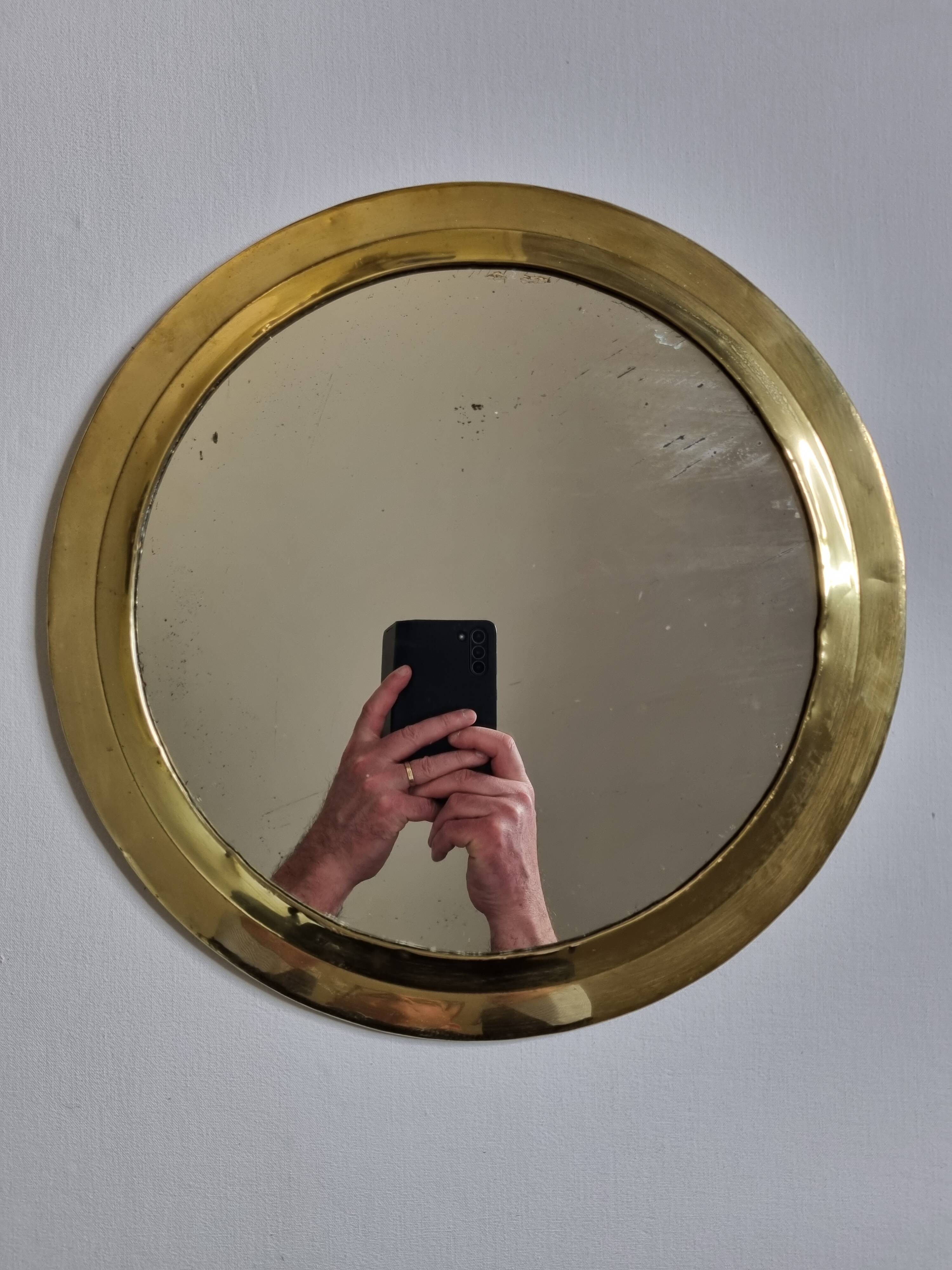 Vintage Moroccan mirror, round, 36 cm