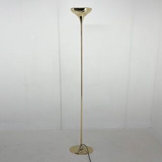 Italian tall all brass torchiere floor lamp, marked