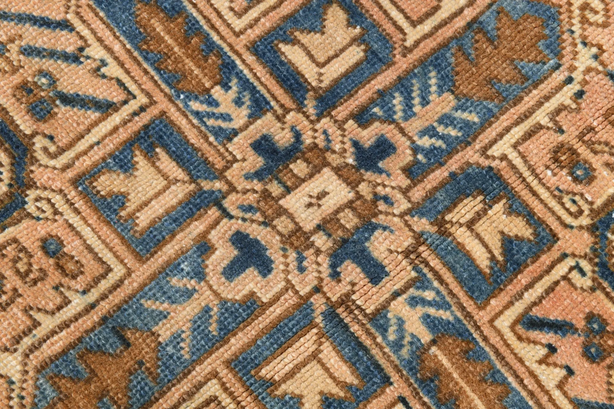 Navy Blue & Peach Oriental Persian Rug, Oriental Pattern Living Room Decor