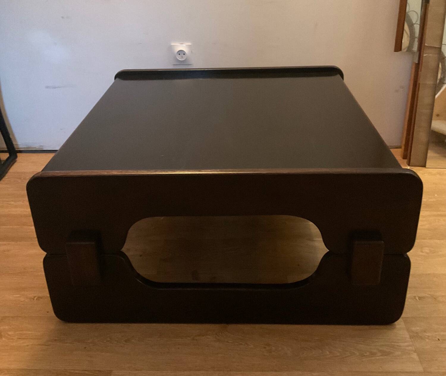 Scandinavian coffee table in brown wood from the 60s and 70s