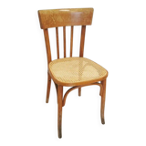 Chaise de salle à manger vintage en rotin : Yougoslavie des années 1970, intérieur bohème