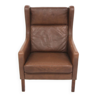 Scandinavian leather armchair, Denmark, 1960