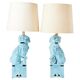 The William Billy Haines style Chinese Fu Dog table lamps circa 1970.