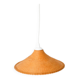 Rattan / beige woven wicker pendant light, 1970