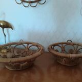 Duo of rattan baskets