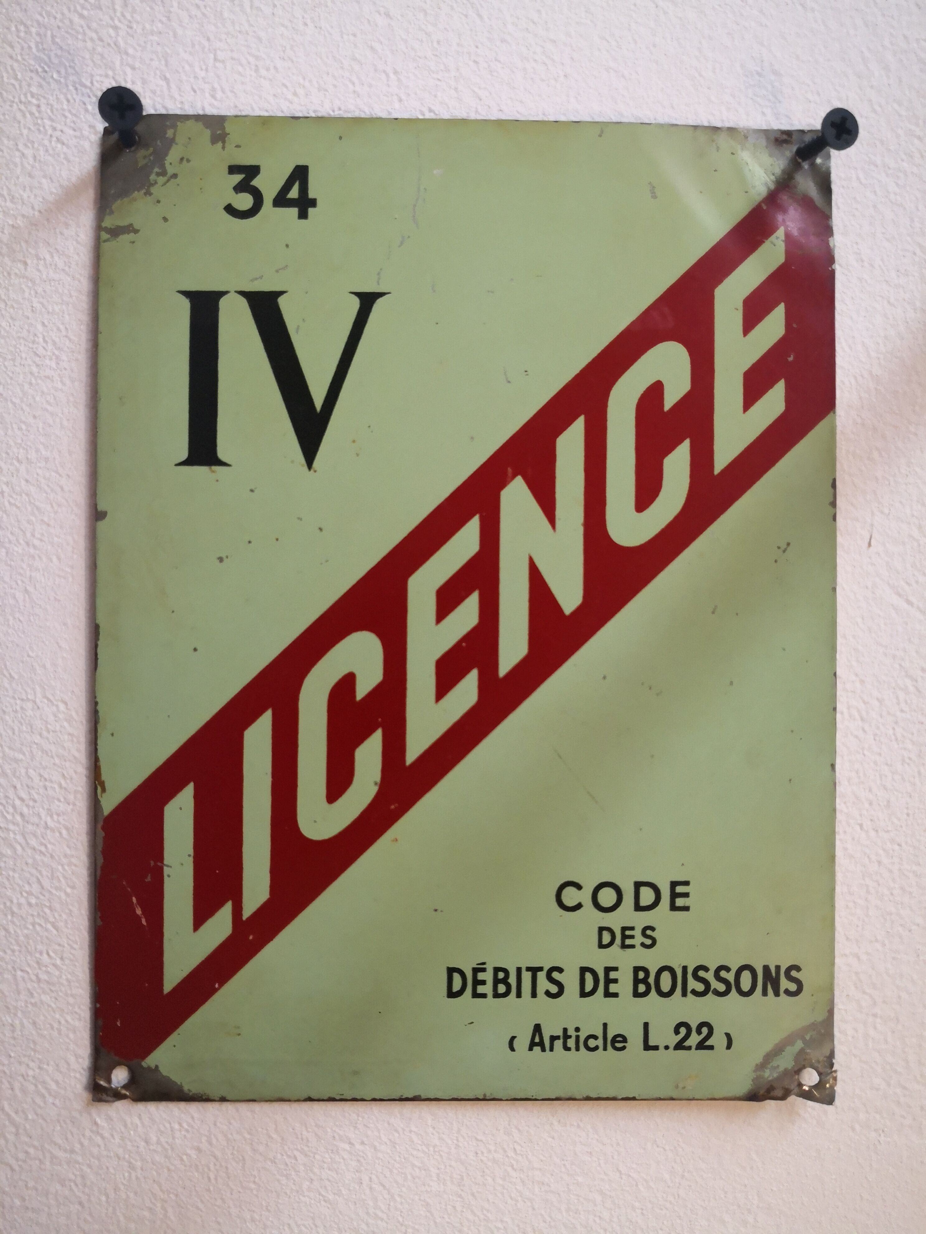 Metal plate license IV