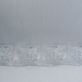 Ensemble 4 tasses café verre clair ciselé vintage
