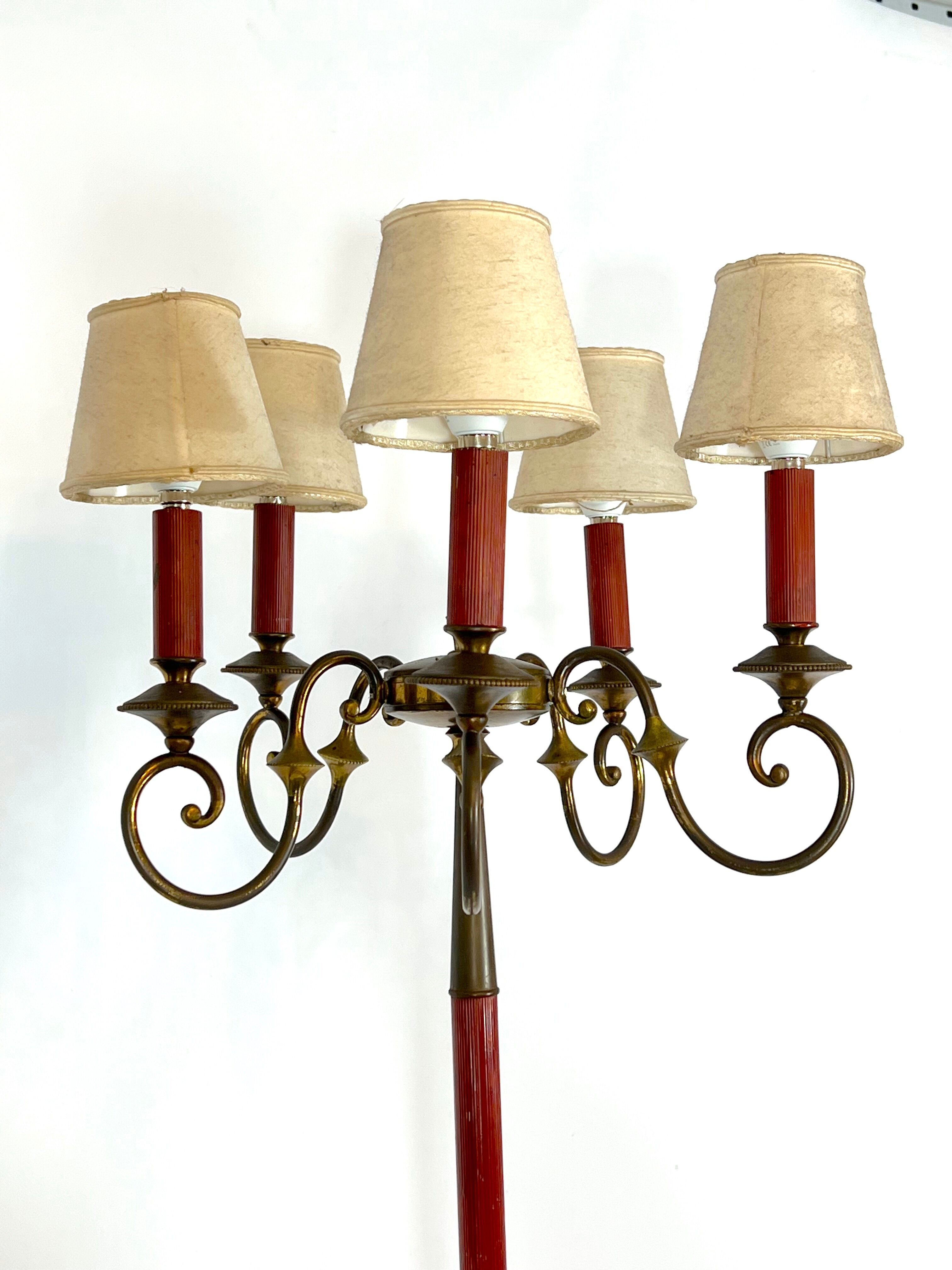Arredoluce Monza, brass floor lamp from 50s