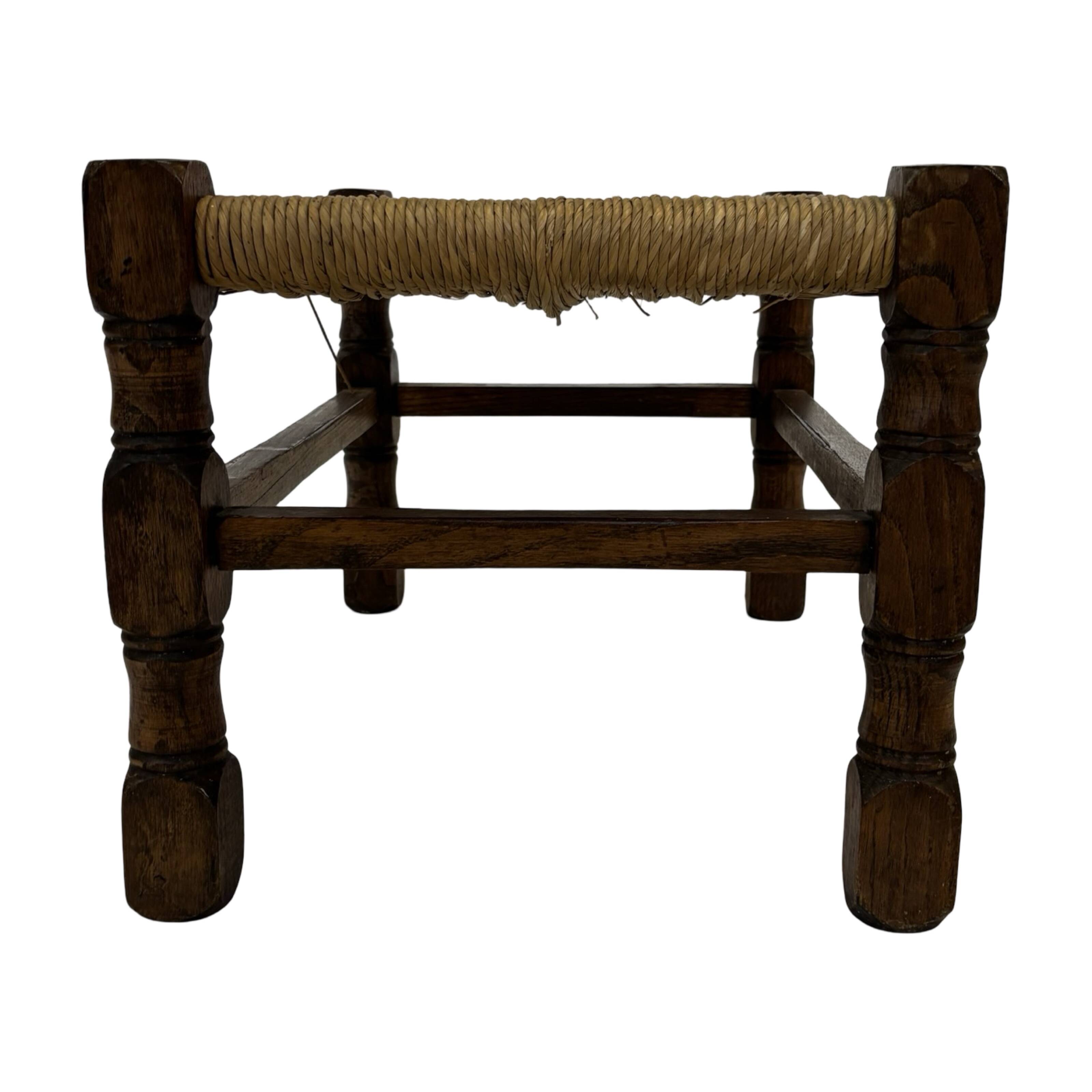 Vintage Stool cane small Stool Mid Century Ottoman 60's design