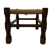 Tabouret vintage en rotin petit tabouret ottoman du milieu du siècle design années 60