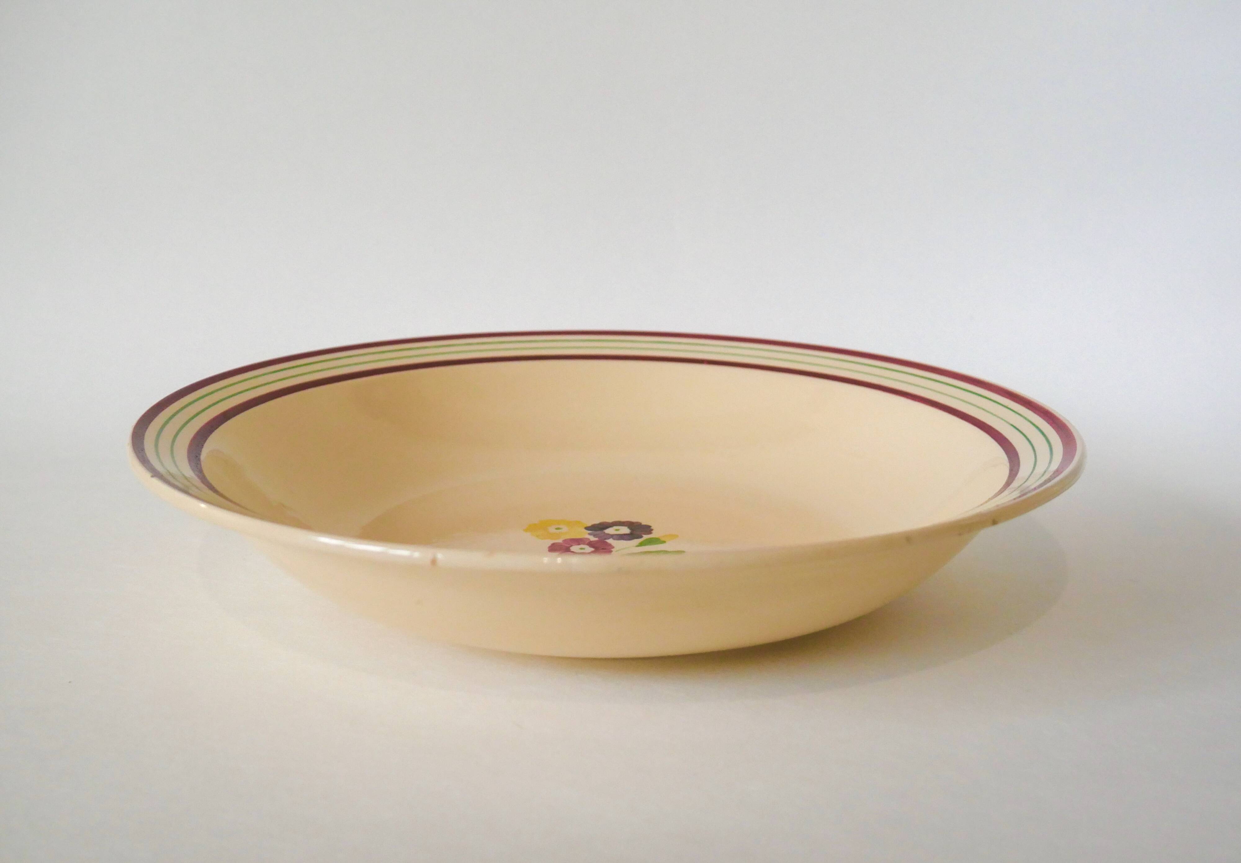 large floral hollow dish Gien 1950