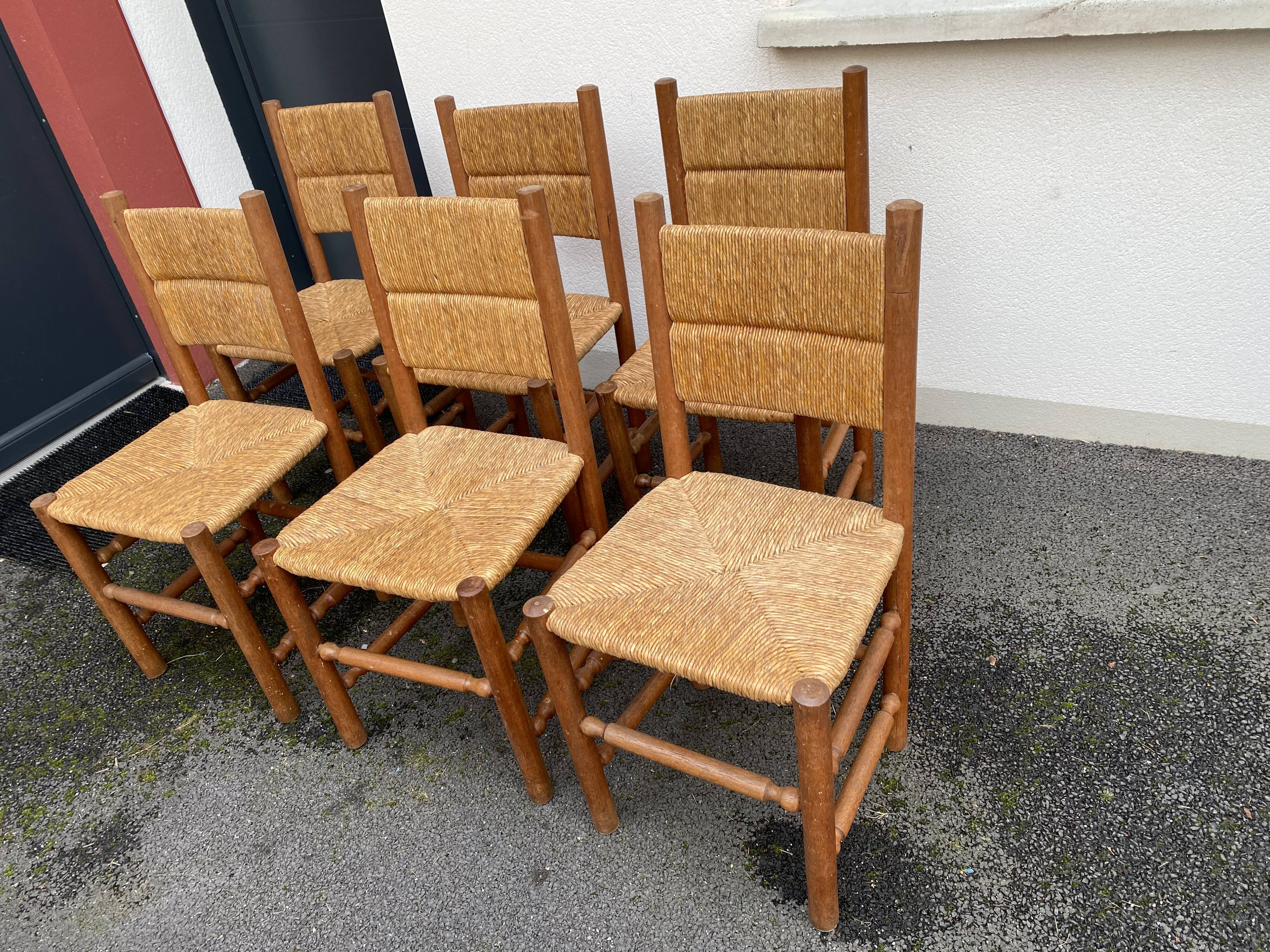 Suite of 6 mulched chairs 70s-80s