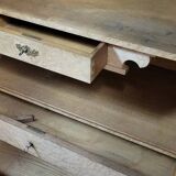 Armoire a miroirs style louis XVI en noyer a patine blonde vers 1880