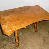 Brutalist table in solid chêne of the 70s