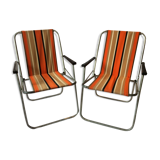 Pair of vintage camping armchairs