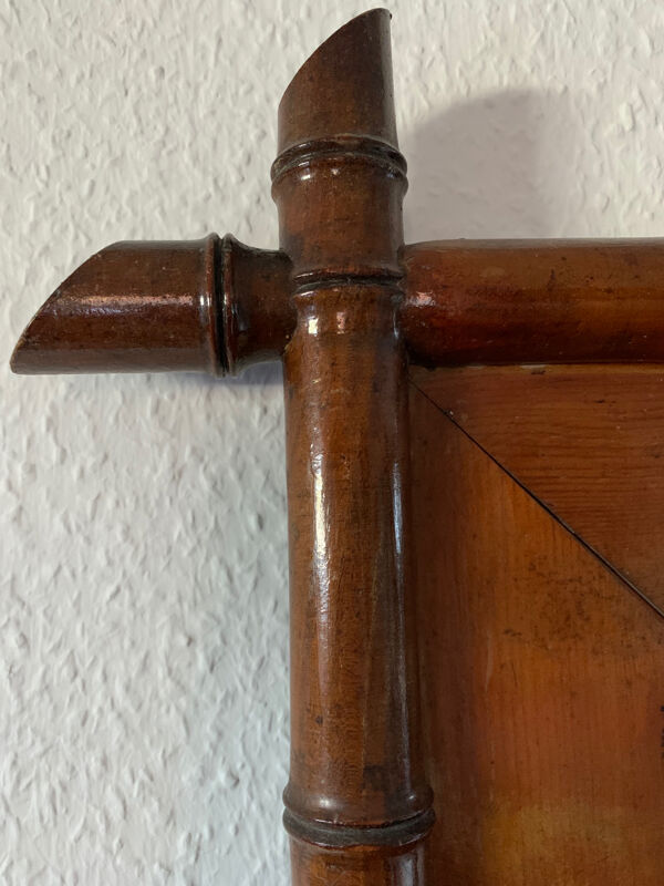 Miroir bois bambou et peintures XIXe