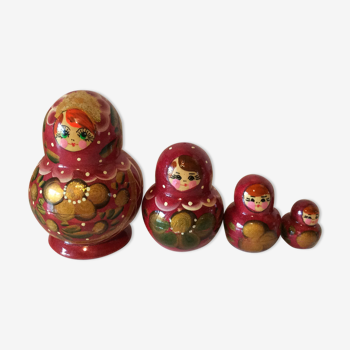 Vintage vintage old pink Matriochkas Russian dolls