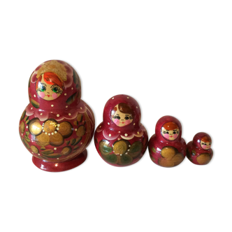 Vintage vintage old pink Matriochkas Russian dolls
