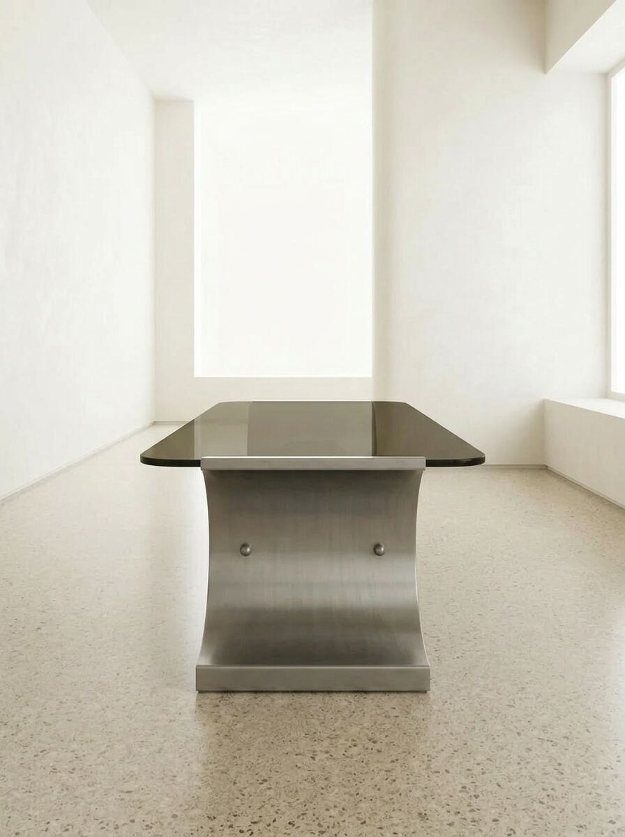 Coffee table by François Monnet for Kappa, France, 1970s — original glass