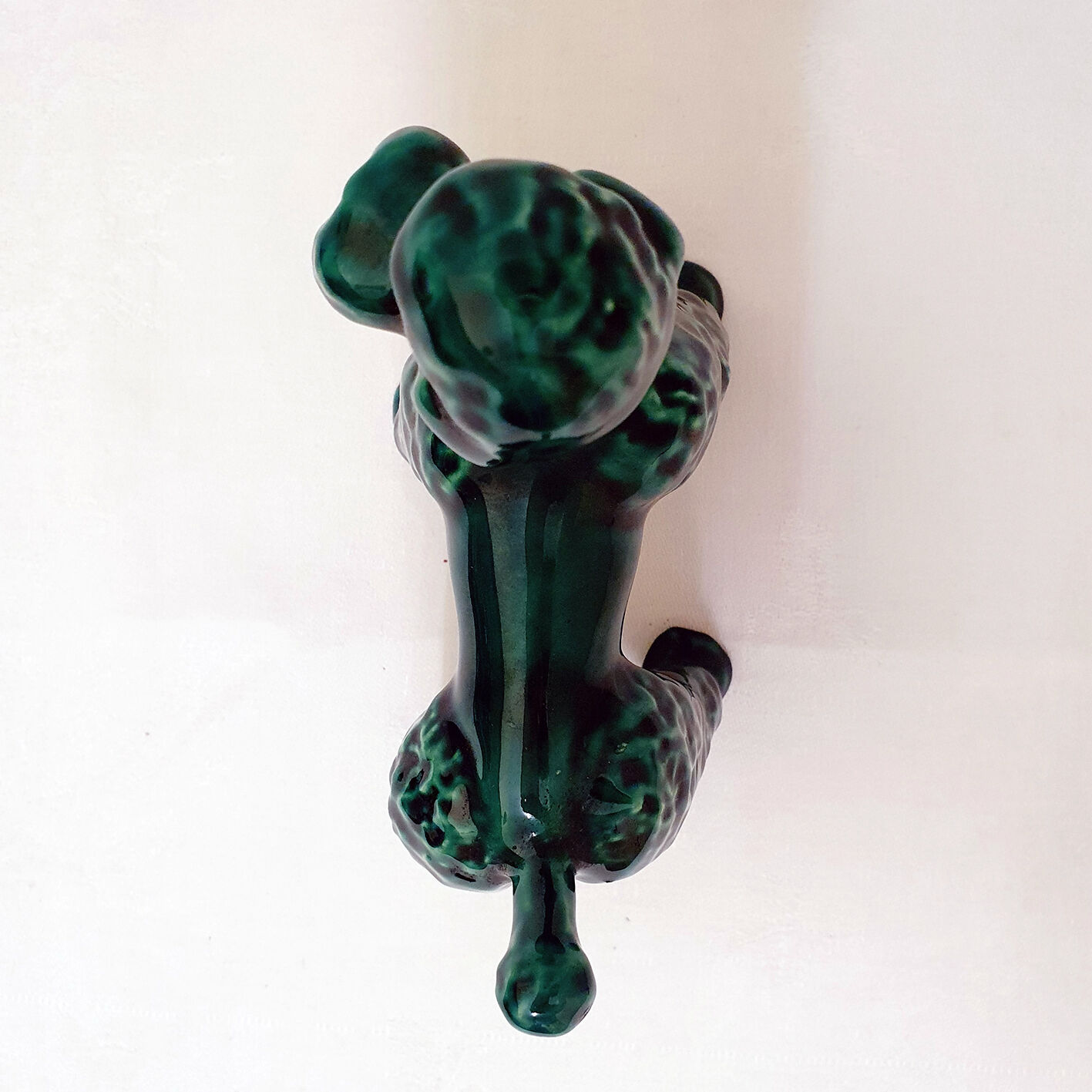Green Art Deco ceramic poodle