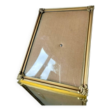 Cadre photo vintage en métal doré 25,5 cm x 23 cm verre convexe