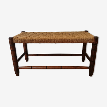 Wooden bench seated in rope 1950