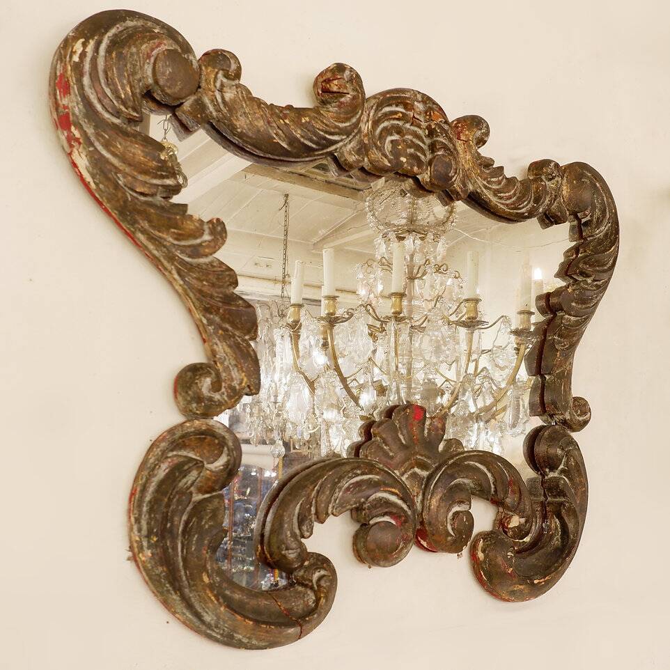 Baroque Mirror in Carved Wood
