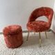 Chaise et pouf moumoute années 70