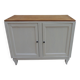 Vintage beige sideboard, oak top.