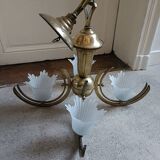 Lustre en laiton style art déco