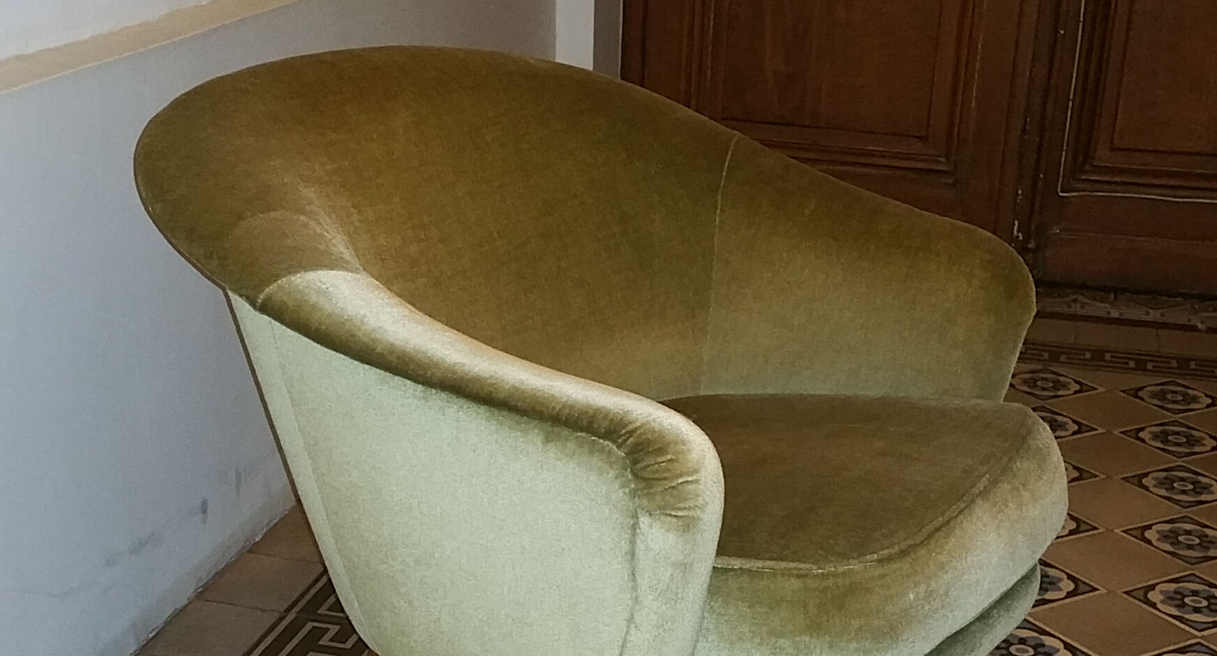 Organic Chair Danish Scandinavian years 50 / 60 ice green vintage