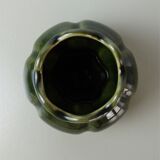 Small corolla vase in khaki glazed ceramic