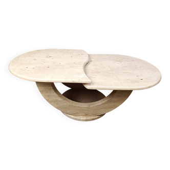Vintage two tier travertine coffee table, 1970s