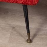 Pair of vintage 50s armchairs red fabric Italian design