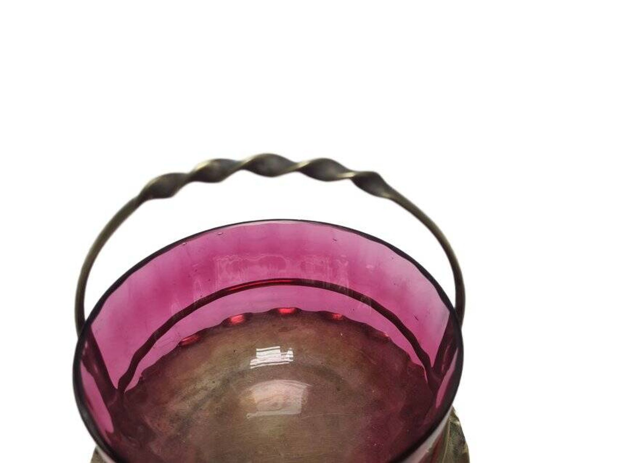 Panier britannique Art Nouveau antique, années 1900