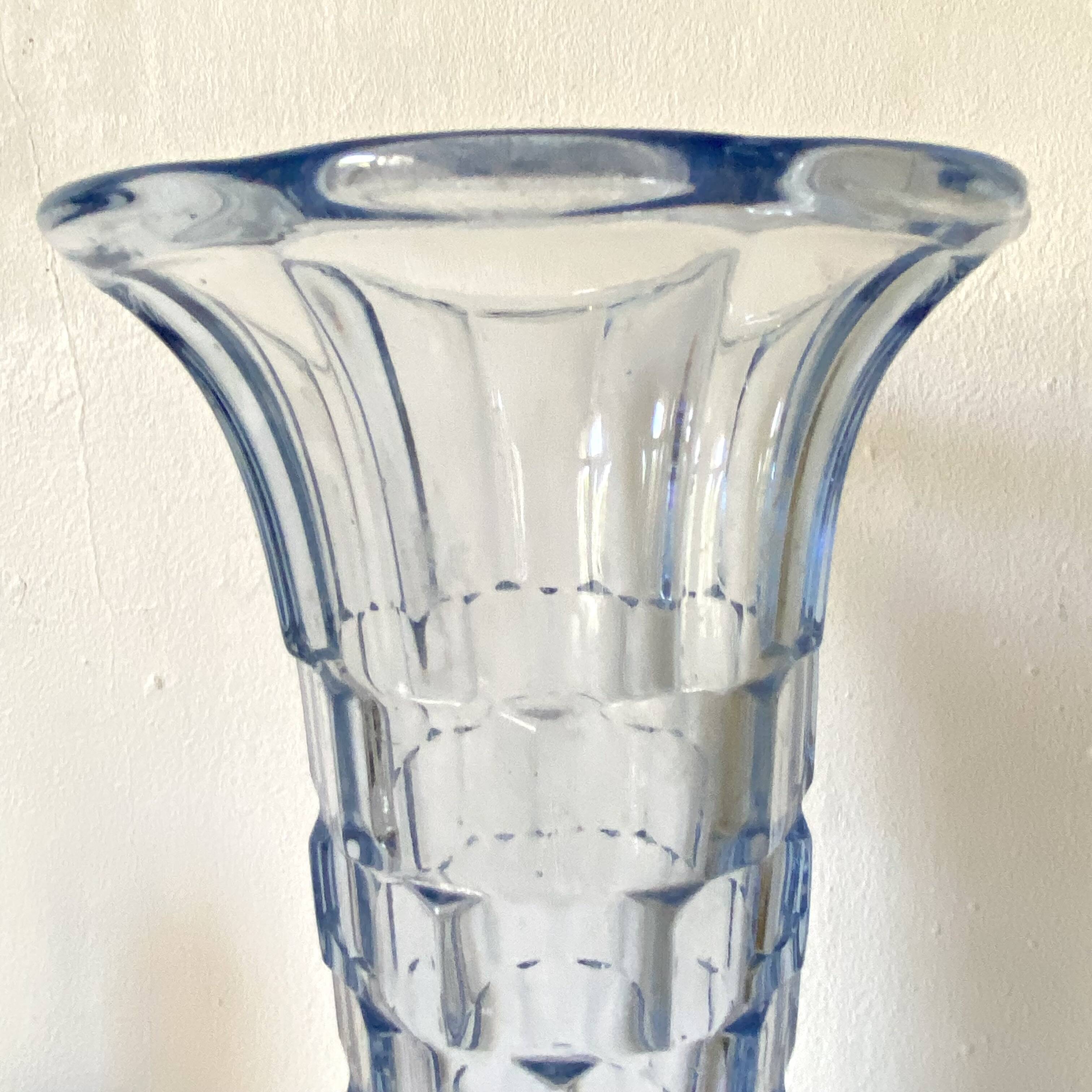 Art Deco blue glass vase