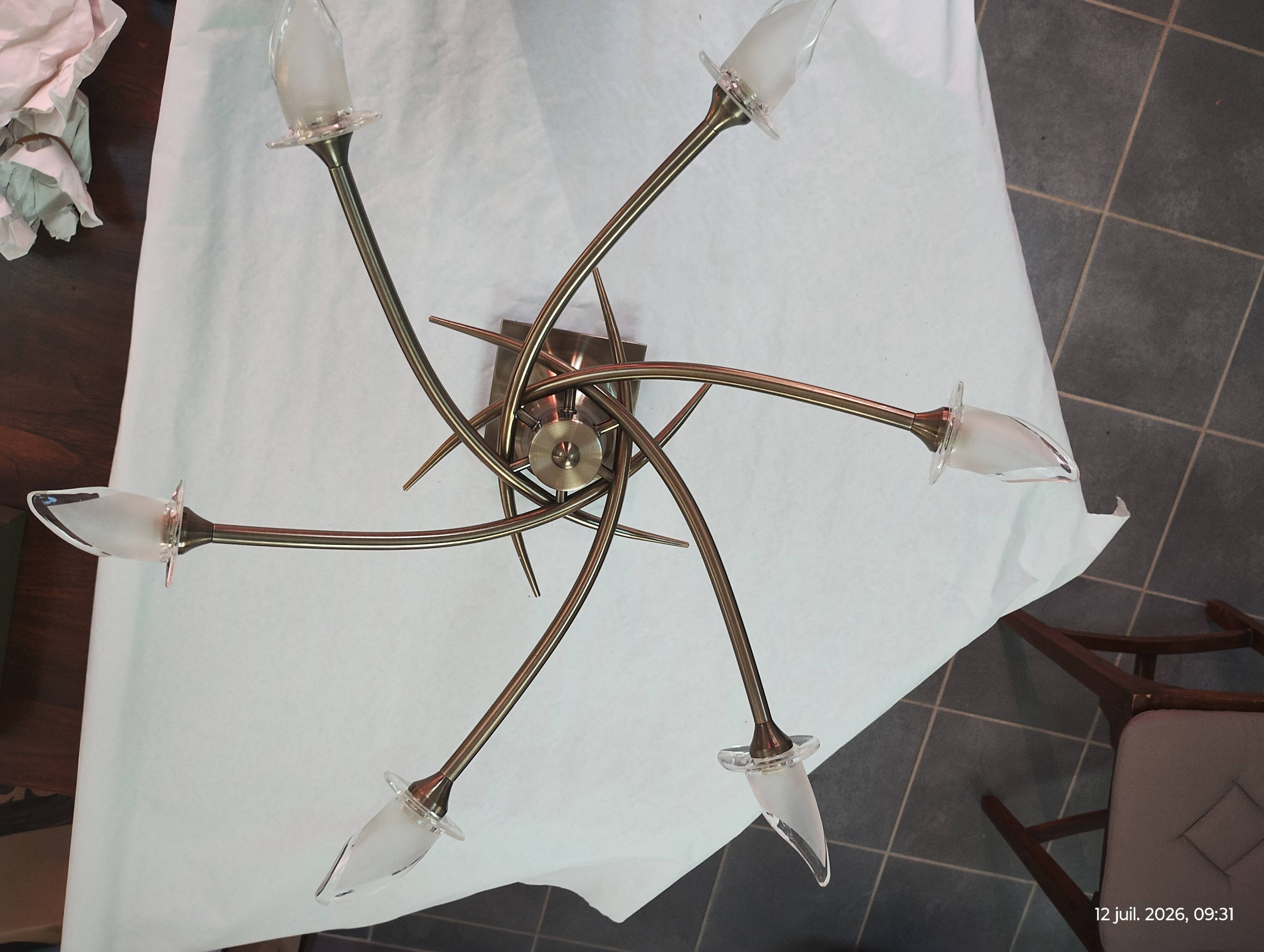 Ceiling light fixture with 6 branches "lily flowers/aromas"
