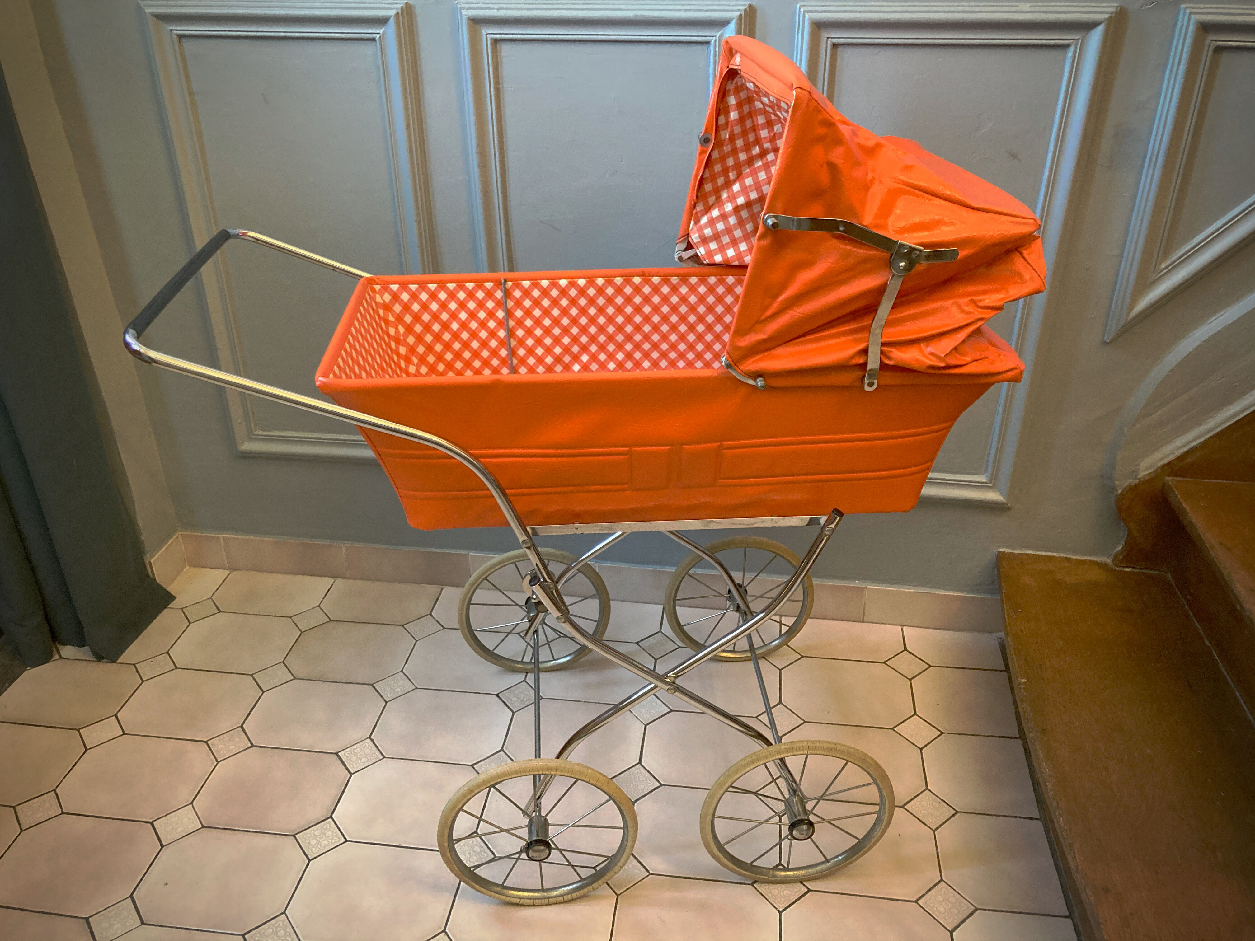 Vintage landau orange and chrome around 1970