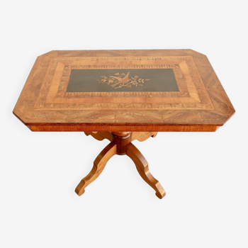 Table-guéridon de salon marquetée, italie xixème, vers 1850