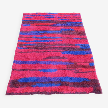 Tapis vintage à poils longs par Walter Mack, étiqueté - 1960