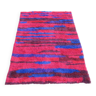 Tapis vintage à poils longs par Walter Mack, étiqueté - 1960