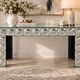 Silver mirrored console with curved tiles – 150 cm