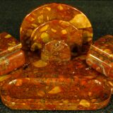 French art deco marble inkwell