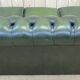 Chesterfield 3-seater sofa in green leather from the 80s