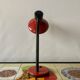 Vintage red and black metal desk lamp