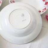Set of 4 hollow plates, Céranord, apple pattern, vintage