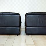 Paire chauffeuses cuir Ligne Roset 1980