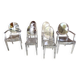 4 Victoria Ghost Chairs And 2 Louis Ghost Armchairs By Philipe Stark For Kartell