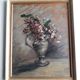Old painting depicting a bouquet of flowers