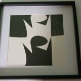 Tableau Vintage Art Optique - Victor Vasarely "Phantom" - Frame 40x40cm